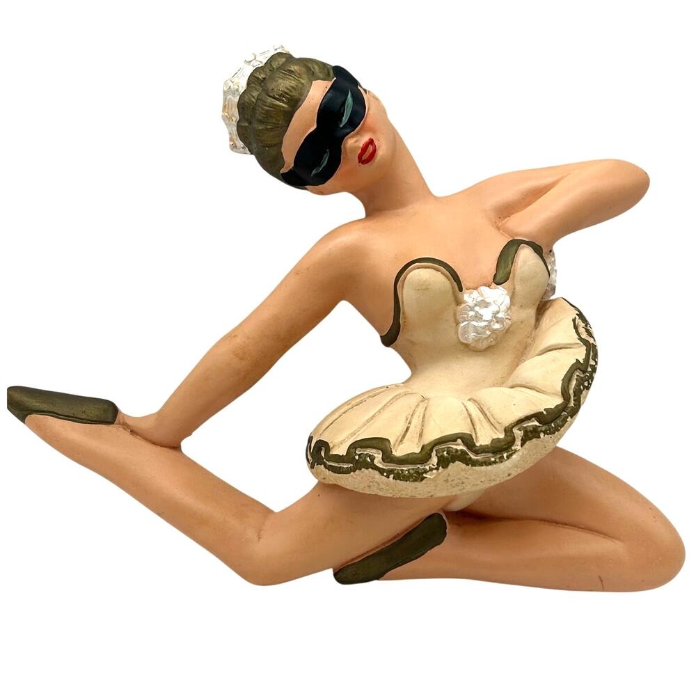 Miller Studio Chalkware Masked Ballerina Wall Hanging MCM 1950s Harlequin Art